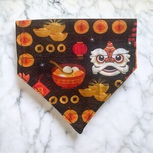 DOG Bandana - Lunar New Year & Lanterns (Reversible) - Size XS